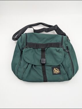 Vintage Eddie Bauer Green Canvas Messenger Bag Crossbody Satchel Gorpcore Retro